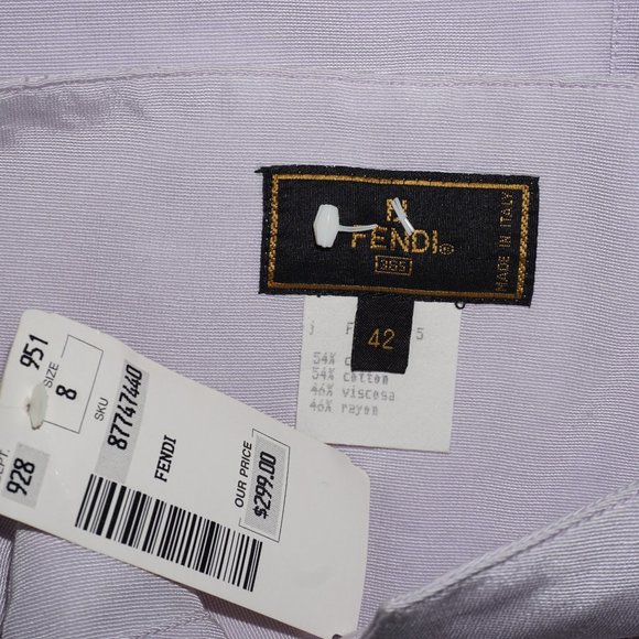 Deadstock Vintage FENDI lavender faille sheath dress it 42 US 6 8 spring summer - Picture 8 of 15